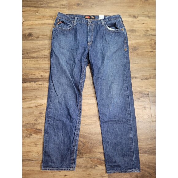 Ariat FR M3 Jeans Mens 42x36 Loose Fit Blue Denim Work Wear Fire Resistant - Picture 1 of 13